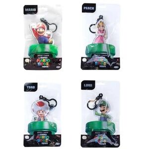 Full Set of 5” Super Mario Brothers Key Clip Plush Figures Keychains
